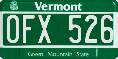 VT license plate OFX526