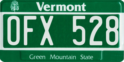 VT license plate OFX528