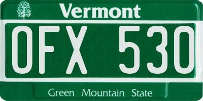 VT license plate OFX530