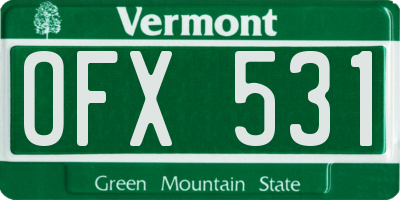 VT license plate OFX531
