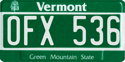 VT license plate OFX536