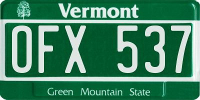 VT license plate OFX537