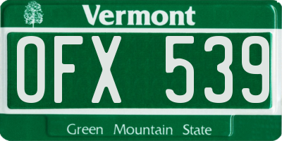 VT license plate OFX539