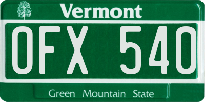 VT license plate OFX540