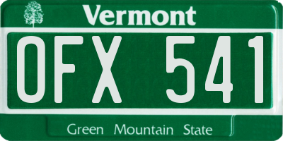 VT license plate OFX541