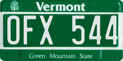 VT license plate OFX544