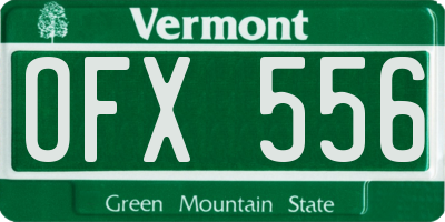 VT license plate OFX556