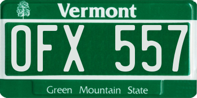 VT license plate OFX557