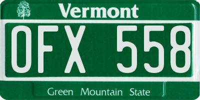 VT license plate OFX558