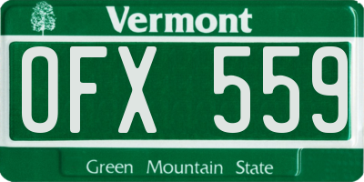 VT license plate OFX559