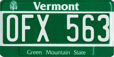 VT license plate OFX563
