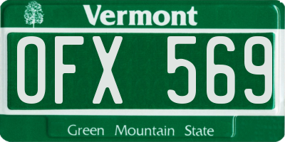 VT license plate OFX569