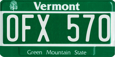 VT license plate OFX570