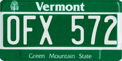 VT license plate OFX572
