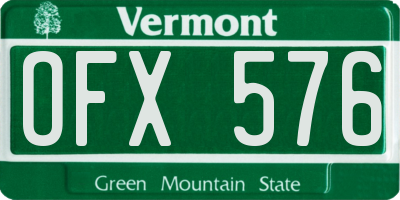 VT license plate OFX576
