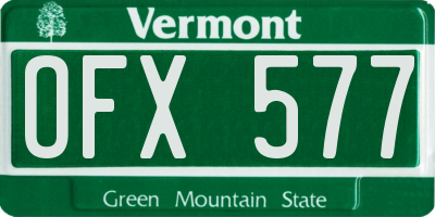 VT license plate OFX577