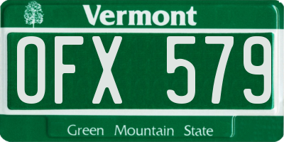VT license plate OFX579