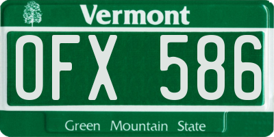 VT license plate OFX586