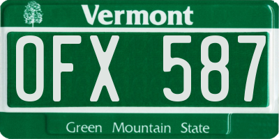 VT license plate OFX587