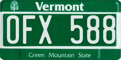 VT license plate OFX588