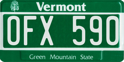 VT license plate OFX590