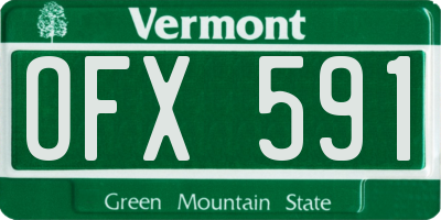 VT license plate OFX591