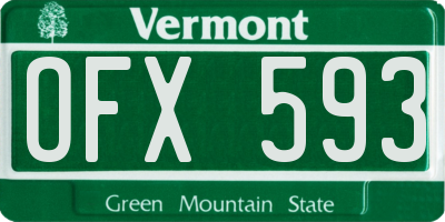 VT license plate OFX593
