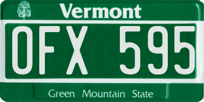 VT license plate OFX595