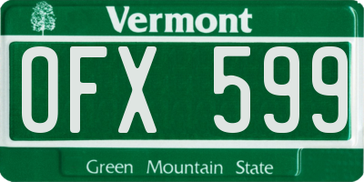 VT license plate OFX599