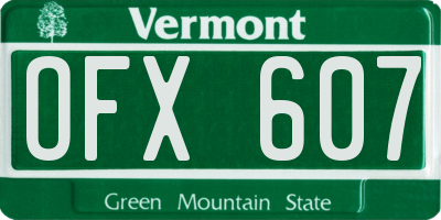 VT license plate OFX607