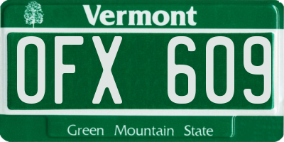 VT license plate OFX609
