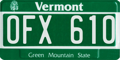 VT license plate OFX610