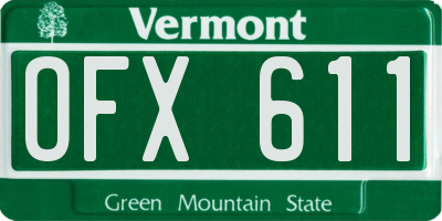 VT license plate OFX611
