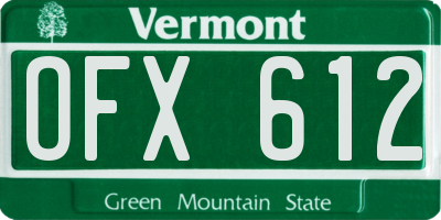 VT license plate OFX612