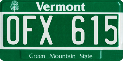 VT license plate OFX615