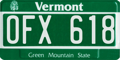 VT license plate OFX618