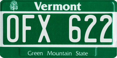 VT license plate OFX622