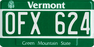 VT license plate OFX624