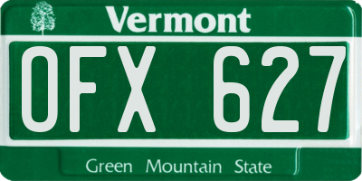 VT license plate OFX627