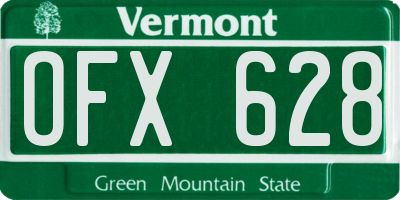 VT license plate OFX628