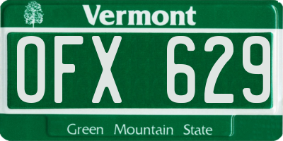 VT license plate OFX629