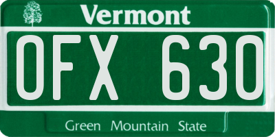 VT license plate OFX630