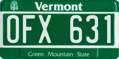 VT license plate OFX631