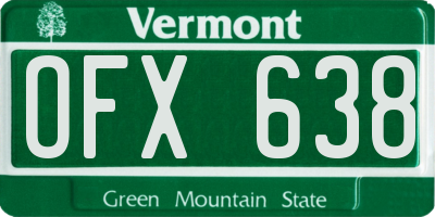 VT license plate OFX638