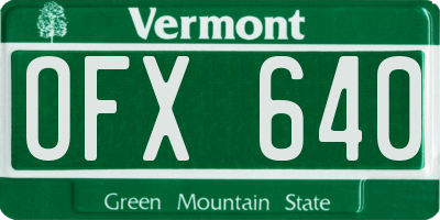VT license plate OFX640