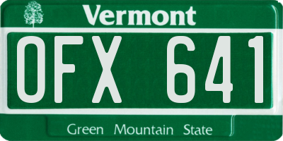 VT license plate OFX641