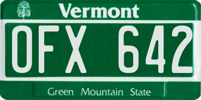 VT license plate OFX642