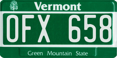 VT license plate OFX658