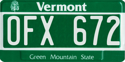 VT license plate OFX672