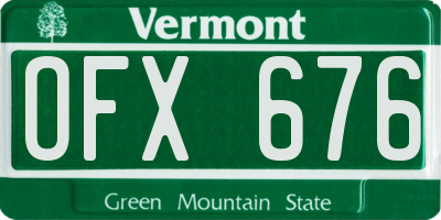 VT license plate OFX676